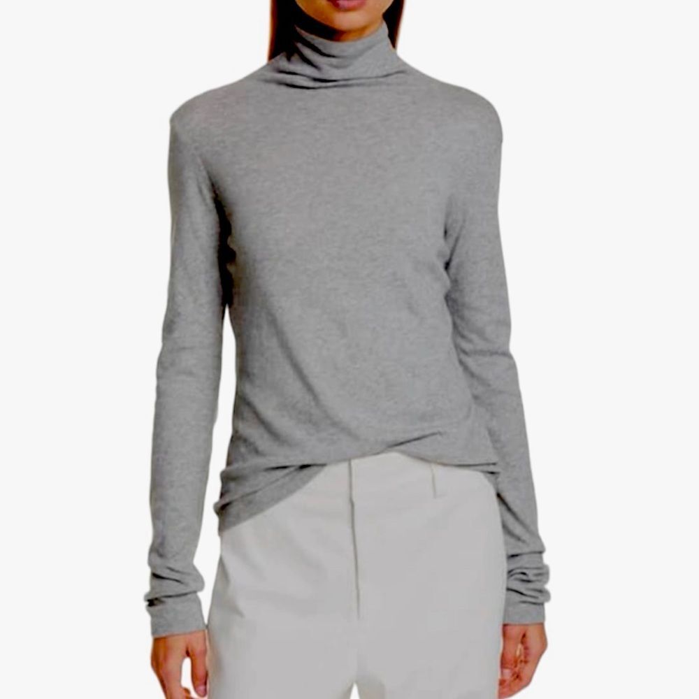 Vince Essential Long Sleeve Mock Neck Shirt